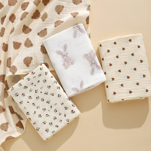 <span class=keywords><strong>Couverture</strong></span> en mousseline de coton biologique douce et respirante pour bébé nouveau-né - Product Image 4