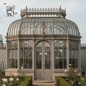 Serre en <span class=keywords><strong>verre</strong></span> victorienne, structure en acier galvanisé à chaud, <span class=keywords><strong>d</strong></span>ôme octogonal, véranda pour plantes de jardin - Product Image 2