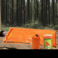 Sac de bivouac imperméable vert olive ultraléger et portable, équipement de survie hivernal avec sifflet d'urgence pour enfant