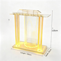 Podio de Acrílico Transparente Moderno para Iglesia, Escuela, Hotel, Hogar, Bar - Precio de Fábrica