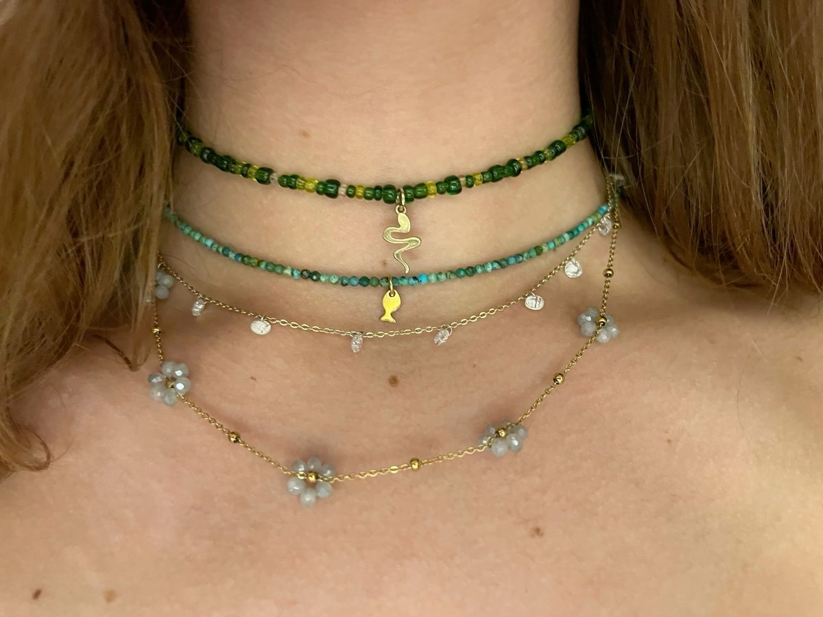 raw natural crystal necklace