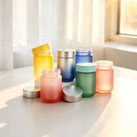 Vente en gros de flacons à pilules en plastique mat, contenants vides pour capsules, flacons de suppléments vitaminiques de couleur dégradée pour les soins de santé