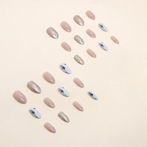 <span class=keywords><strong>Faux</strong></span> <span class=keywords><strong>Ongles</strong></span> à Coller de Haute Qualité à <span class=keywords><strong>Prix</strong></span> de Gros, Forme Amande ou Cercueil, avec Paillettes et Colle - Product Image 3