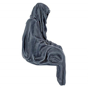 Polyresin/ designer résine statues Tirer Réconfort La Plante Grimpante Gothique Décor Étagère Statue Assise, 8 Pouces, Greystone - Product Image 3