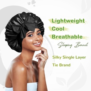 <span class=keywords><strong>Bonnet</strong></span> de nuit de luxe personnalisé avec logo, couleur unie, pour femme, élastique, double couche, réversible, en soie et <span class=keywords><strong>satin</strong></span>, pour <span class=keywords><strong>cheveux</strong></span> bouclés - Product Image 3