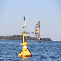Bouée flottante LLDPE longue durée avec bandes réfléchissantes et éclairage solaire, bouée maritime offshore, flotteurs de technologie de navigation