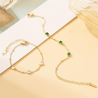 Parure de bijoux vintage en acier inoxydable plaqué or 18 carats étincelant vert rouge blanc pendentif collier bracelet parure cadeau