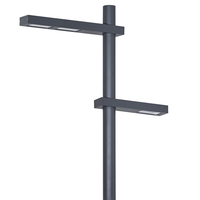 Lampadaire LED personnalisé en usine avec corps en alliage d'aluminium, étanche IP65, garantie 5 ans pour jardins, routes urbaines et allées