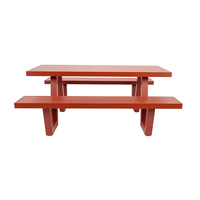 Ensemble table et chaises modernes en aluminium pour extérieur – Durable pour parcs, jardins, balcons, cours, places publiques, pique-niques, hôtels