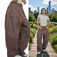 Celana Jeans Wanita Model Y2K Vintage Straight Barrel Leg Breathable Waist Bentuk Sabit Low Crotch Loose Fit Kancing Light Wash Streetwear