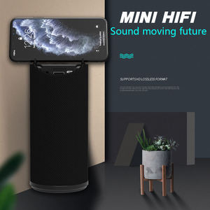 Vertical Fabric Mini HIFI Wireless <b>Speaker</b> Built-in Phone Holder TF <b>USB</b> AUX Multi Media Play Portable Desktop Subwoofer - Product Image 2