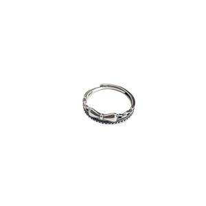 S925 Sterling <b>Silver</b> Bow Double Layer <b>Ring</b> For Women Open Teardrop Shape Fashion Jewelry Gift - Product Image 5