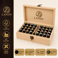 Boîte à huiles essentielles en bois personnalisée de luxe avec logo, 25 emplacements, grande capacité, étui de rangement pour aromathérapie pour flacons de 5 ml, 15 ml, 100 ml