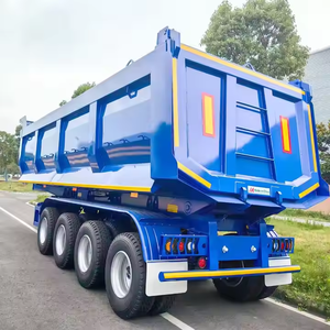 Semi-remorque à benne basculante arrière en forme de U à levage avant ZHONGSHENG en acier 4 essieux 90 tonnes 28 m3 pour le transport de sable - Product Image 5