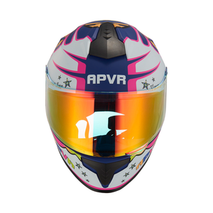 Casco Integral Infantil Con Dibujos Animados - Para Bicicleta, Patines Y Scooters, Protección Completa, Color Azul, Talla Aprox. 27x20 Cm