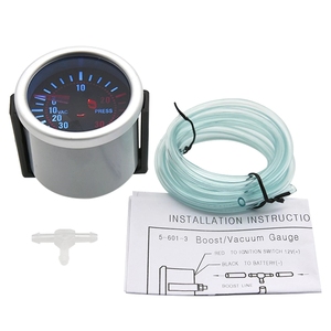 Universal 12V Auto Auto 52mm Rauch Len Zeiger Boost <span class=keywords><strong>Gauge</strong></span> -1 ~ 0 ~ 2 BAR Boost Meter Weiß LED -30 ~ 0 ~ 30 PSI Drehzahl messer - Product Image 4