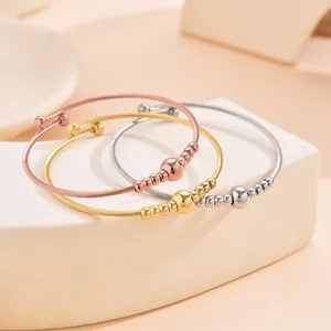กำไลข้อมือสแตนเลสสตีล 316L คุณภาพสูง รูปหัวใจ ชุบทอง 18K สำหรับ<span class=keywords><strong>ผู้หญิง</strong></span>และผู้ชาย - Product Image 3
