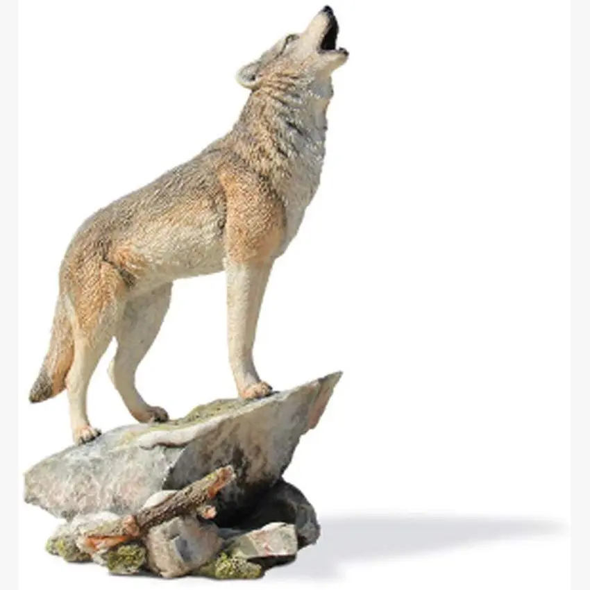 Vendita calda Da Collezione Howling Timberwolves, Resina Lupo Figurine Statua/