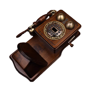 Téléphone antique en bois massif de style européen Téléphone mural classique fixe rétro sans fil avec insertion de <span class=keywords><strong>carte</strong></span> Téléphones à fil - Product Image 2