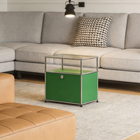 Table de chevet modulaire multifonctionnelle en acier inoxydable de style nordique, dotée d'une construction moderne et durable, idéale pour le rangement dans la chambre