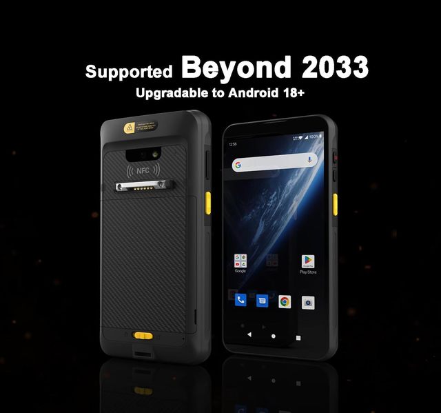 Rugged IP67 5G 6-Inch Android 14 Barcode Scanner PDA 6GB+128GB 2D Barcode NFC 16MP Handheld Data Terminal in Stock