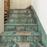 Carreaux d'escalier en pierre naturelle de luxe pour villa, appartement, escaliers intérieurs droits, revêtement de sol, décoration intérieure