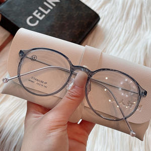 Monture de lunettes en titane Day By Day Round 9882, verres Plano, style artistique rétro, monture complète - Product Image 1