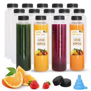 Hot Selling Disposable Food Grade PET <b>Plastic</b> Square Beverage Bottle 100ml-500ml Tamper Proof Screw <b>Cap</b> Screen Printed Custom - Product Image 2