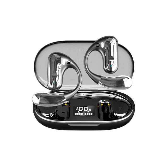2024 Sport Outdoor On-Ear Wireless TWS Earbuds IPX5 Waterproof with LED Indicator and Earhooks