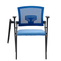 Chaise de conférence empilable et pliable en tissu avec tablette d'écriture, chaise de salle de classe avec tablette d'écriture