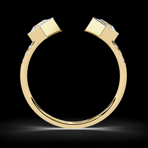 Anillo de Compromiso de Diamantes Naturales con Corte Princesa de Dos Piedras en Oro de 18K para Mujer, Conjunto de Joyería Elegante de la India - Product Image 5