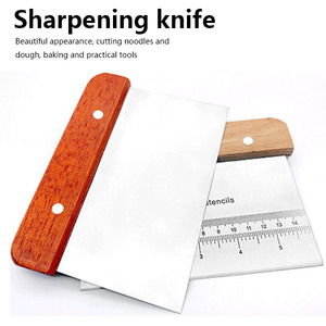 Coupe-pâte en acier inoxydable de qualité alimentaire, best-seller, avec manche en bois massif, design résistant à la rouille, nettoyage facile, outils de pâtisserie - Product Image 1