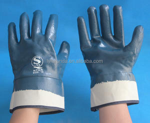 Guantes de Trabajo de Seguridad Resistentes al Aceite y al Gas, de Nitrilo Azul, Impermeables, de Alta Resistencia, Industriales, de PVC, Talla <span class=keywords><strong>XL</strong></span>, Totalmente Recubiertos de Látex - Product Image 5