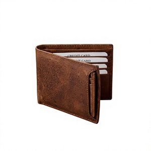 BS International Branded Pure Cowhide Brown Genuine Leather Fashion Open Short Waterproof Men Star Pattern Letter Pocket - Product Image 1