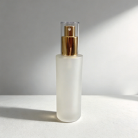 Bouteille en verre dépoli transparent personnalisée en gros, 30ml, 50ml, 60ml, 80ml, 100ml, 120ml, pour toner, huile essentielle, sérum, hydratant