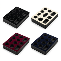 Op maat gemaakte polyurethaanschuim/EPE/EVA flocking insert voor pen- en brillen etui, fluweel gevoerd, waterdicht, milieuvriendelijk, gestanst display.