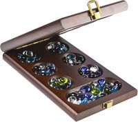 Jeu de société en bois personnalisé Hotsale avec 72+8 pierres de verre bonus, jeu familial classique pliable pour adultes, fabrication de jeux de société