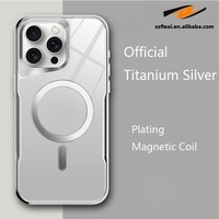 Coque de téléphone magnétique sans fil résistante à l'eau avec placage pour iPhone 17 15 14 Pro 16 Pro Max, protection antichoc en PC rigide