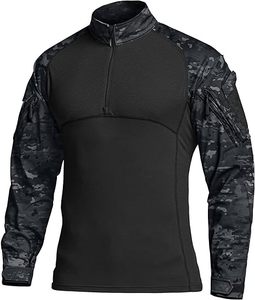 Sécurité noire 1/4 Zip Job Shirt Uniform Duty Guard Tactical Shirt Top - Product Image 4