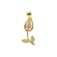 Nouveau printemps mode cuivre Zircon fleur pendentif à breloques minimaliste collier accessoires bijoux