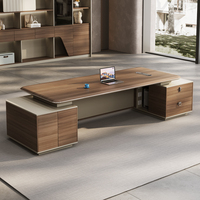 Bureau de patron de luxe moderne Panneau de piano laqué Mobilier de bureau Bureau de président modulaire pour les affaires Matériau en bois