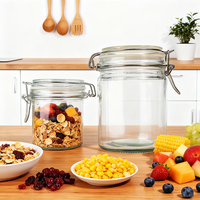 Bocaux de conservation alimentaire en verre ronds et carrés pour la cuisine, avec couvercle hermétique à clipser