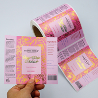 Etiqueta de Producto para el Cuidado de la Piel de Vinilo Impermeable con Logotipo Personalizado, Etiqueta Cosmética Dorada para Champú, Impresión de Etiquetas en Rollo para Botellas