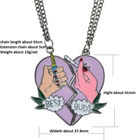 Q771 Meilleurs Potes Meilleur Amis Valentine Assorti Femmes Mains Briquet Cigarette Pendentif Coeur Colliers Cadeau 2 pièces Ensemble Colliers
