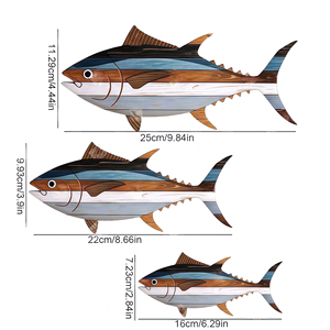 Decorazione <span class=keywords><strong>da</strong></span> <span class=keywords><strong>Parete</strong></span> in Legno Intrecciato a Mano a Forma di Pesce Fortunato, Stile Mediterraneo Retrò con Corallo, per Sfondo di Matrimoni e Feste - Product Image 2