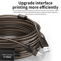Cable Repetidor USB 2.0 Activo DFX de 10 m, Cable de Impresora de Alta Velocidad Tipo A a B de Cobre Estañado Premium para Escáner, Máquina CNC