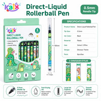 Stylo Roller Liquide Direct KAIX Haute Capacité, Faible MOQ, Pointe Aiguille 0,5 mm, Encre Noire, pour la Vente au Détail de Papeterie