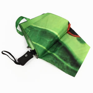 Маленький автоматический открытый зонт из стекловолокна, 100 см, с открытым диаметром, минималистичный дизайн, логотип с принтом - Product Image 5