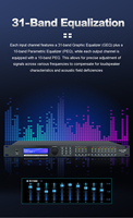 HuiDu DP46 Procesador de Audio Digital Profesional, Sistema de Gestión de Altavoces DSP Matrix, Metálico, 4/8 Canales, Montaje en Rack, Cableado/Inalámbrico, 31 Bandas