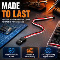 Kabel Ekstensi Perakitan Housing Female 3 Pin 2.54mm Custom, Kabel Harness UL1007 AWG22 untuk Peralatan Elektronik PCB, Pabrik OEM